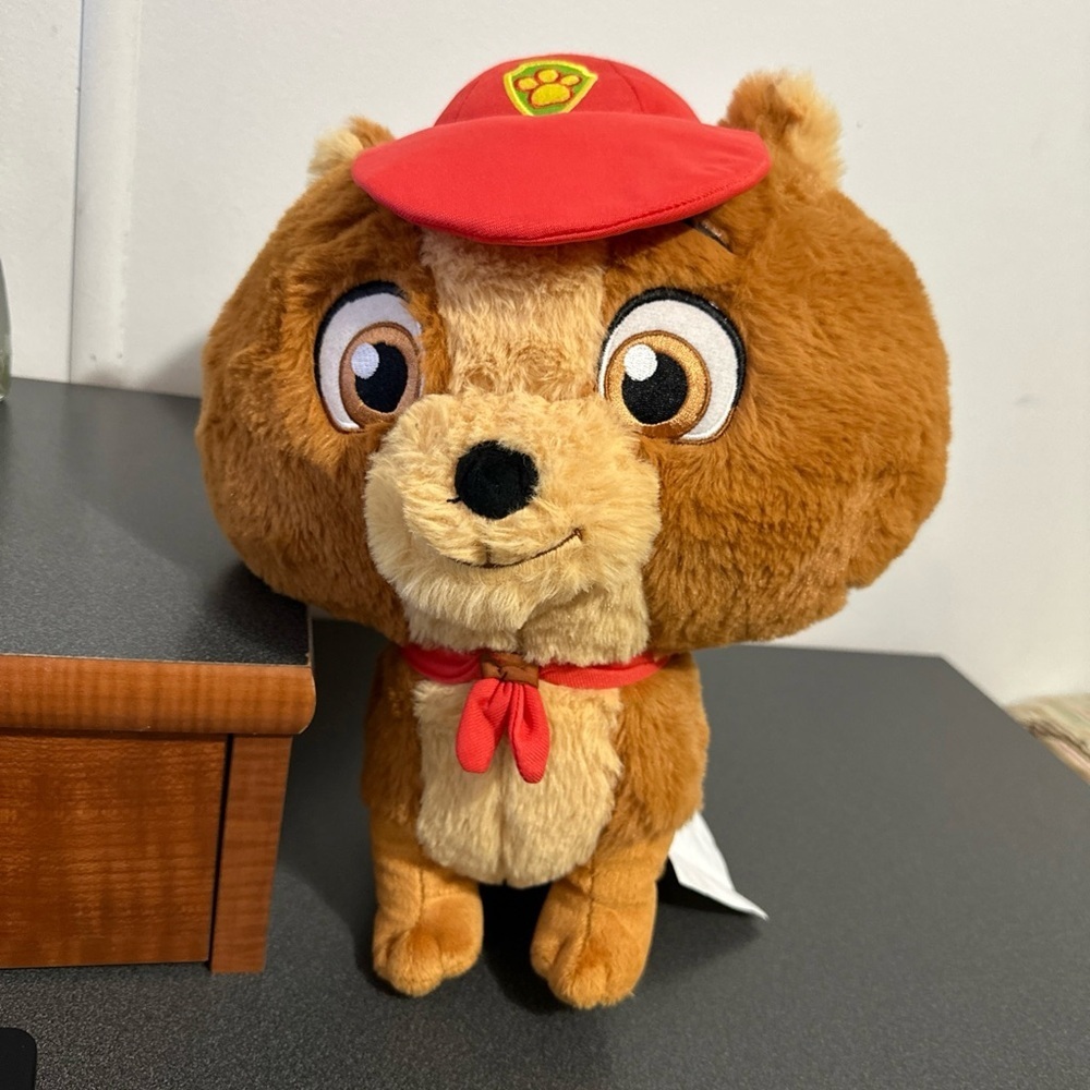 PAW PATROL MIGHTY MOVIE THE ONE AND ONLY CUDLE PILLOW JUNIOR PATROLLER RED 12”